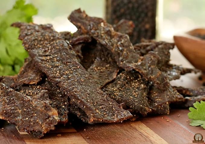 Mahogany Smoked Meats: Peppered Brisket Jerky - 16oz