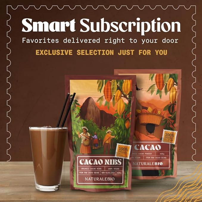 NaturaleBio Cacao Nibs Organic 2 lb. Unsweetened Non-Alkalized and Pure. Sugar-Free Dark Chocolate Chips Substitute. Non-GMO Gluten Free Tested for Heavy Metals. From Raw Cacao Beans