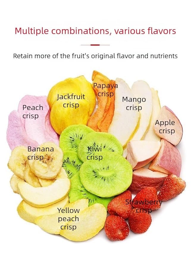Freeze Dried Fruit Mix 100g*3 bags Strawberry &amp Mango with Assorted Vegetables Crisps Healthy Snack No Added Sugar &amp Preservatives Gluten-Free Vegan Snack