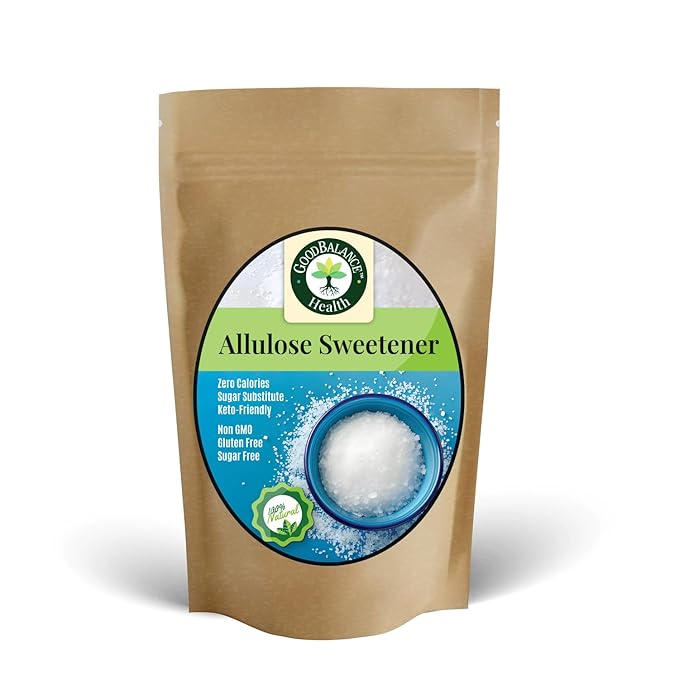 Good Balance Health – Premium 100% Pure Allulose Natural Sweetener | Zero Calories • Low-Glycemic • 1:1 Sugar Substitute for Baking Coffee &amp Keto • 2lb Resealable Bag