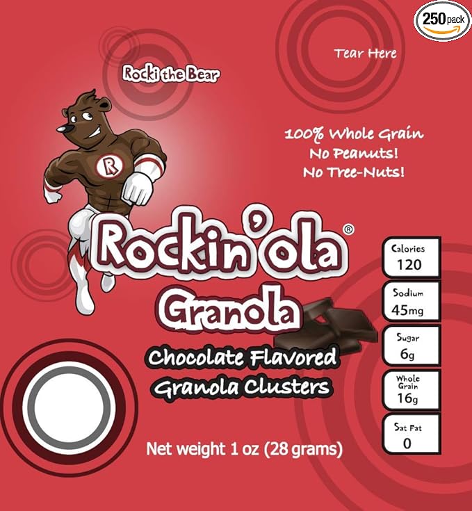 Rockinola Chocolate Granola 28 Gram -- 250 per case.