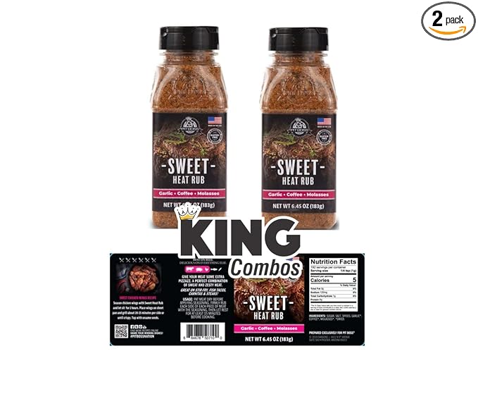 Pit Boss BBQ and Grill Seasoning with the exotic flavors + King Combo QR Code (Sweet (2 Count))