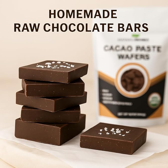 Mayan's Secret - Organic Raw Cacao Paste Wafers – USDA Certified Non-GMO Vegan &amp Gluten-Free – Easy-Melt Wafers for Chocolate Making Baking &amp Beverages – Pure Stone-Ground Cacao (1 Pound (P