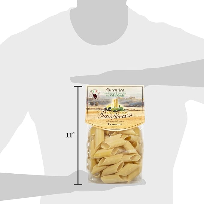 Pasta Panarese Pennoni Pasta - Wheat Large Penne Pasta Made in Italy 500g / 17.63oz (2 pack)