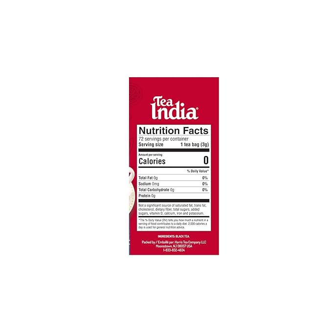Tea India Orange Pekoe Black Tea 72 Individual Bags 12Count