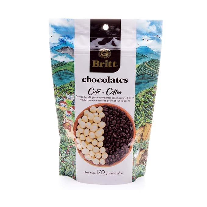 Cafe Britt® Chocolates – Gourmet Chocolate-covered Arabica Coffee Beans (Dark Milk and White Chocolate) (3 Pack) (6 oz) Gluten Free No Artificial Ingredients No Trans Fat Costa Rican Product