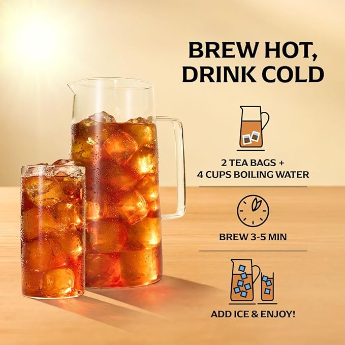 Lipton Decaf Black Iced Tea Bags Family Size Zero Calories 144 Total Tea Bags (24ct - Pack of 6)