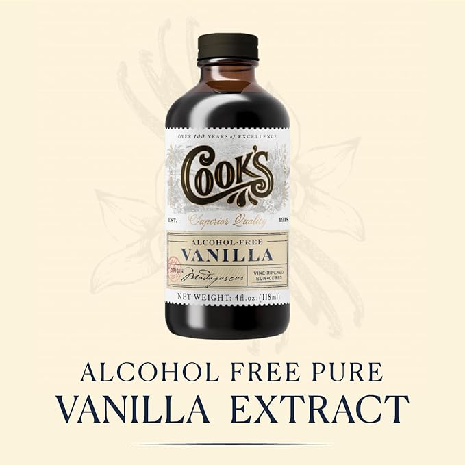 Cook's Alcohol Free Pure Vanilla Flavoring for Cooking Baking Desserts Madagascar Vanilla Non-Alcoholic Extract Alternative 8oz