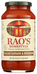Rao's Homemade All Natural Italian Sausage &amp Mushroom Sauce 24 oz (12 Pack)