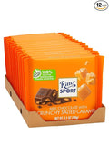 Ritter Sport Milk Chocolate with Crunchy Salted Caramel 3.5 oz Bars 12 Count