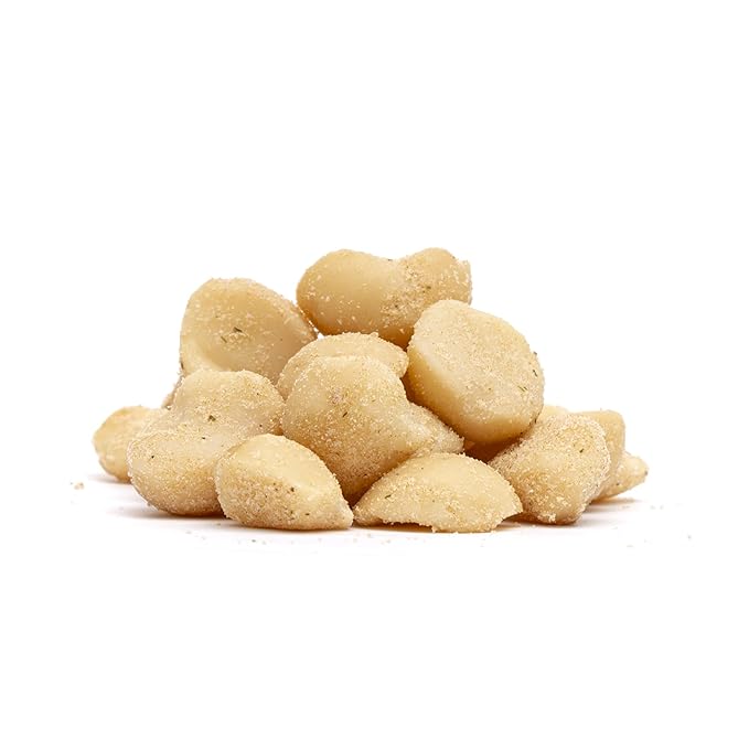 Hamakua Macadamia Nuts - Savory Island Onion - Hawaiian Grown Flavored Dry Roasted Half and Whole Macadamias - Natural Eco-Friendly Large Macadamia Nuts