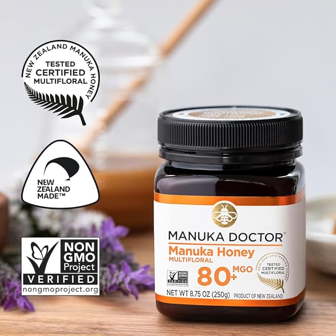Manuka Doctor - MGO 80+ Manuka Honey Multifloral 100% Pure New Zealand Honey. Certified. Guaranteed. Raw. Non-GMO (8.75oz)
