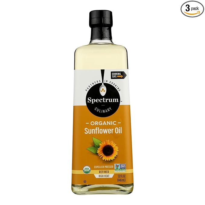 Spect.rum Naturals Sunflower Oil High Heat Organic 32 fl oz (Pack of 3)