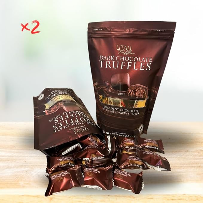 Utah Truffles Sea Salt Dark Chocolate 16 oz each - Total 32 oz - 2 pack