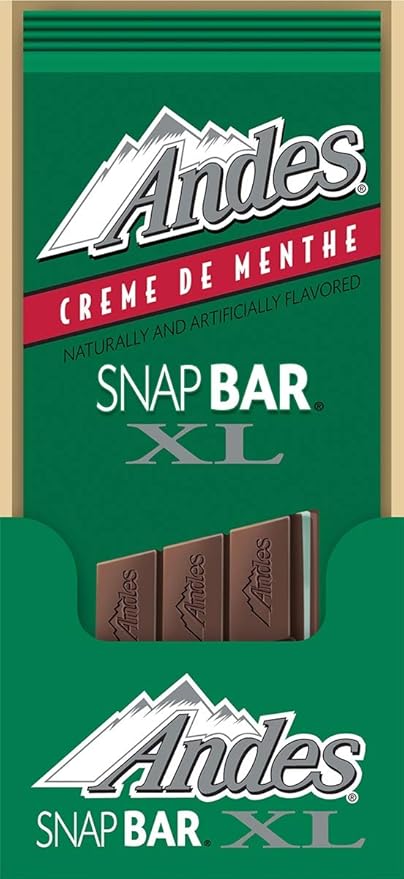 ANDES Mints Crème De Menthe Snap bar Xl Chocolate bar 12Count