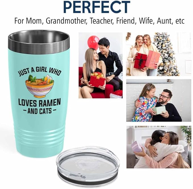 Ramen Lover Purple Edition Tumbler 20oz - Just a girl who loves - Food Lovers chicken pumpkin vegan pantry spicy noodles