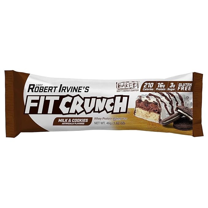 FITCRUNCH Snack Size Protein Bars 6-Layer Baked Bar 3g of Sugar Gluten Free &amp Soft Cake Core (18 Count Flavor Lovers)