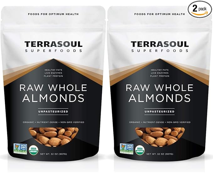 Terrasoul Superfoods Raw Unpasteurized Organic Almonds (Sproutable) 4 Pounds