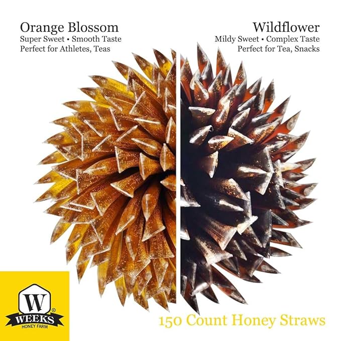 150 Count Orange Blossom Honey Straws - Pure Raw Unfiltered | Superfood
