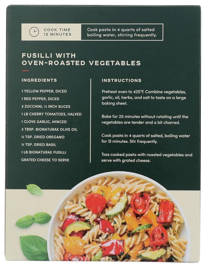 Organic Pasta Fusilli 16 Oz - 12 Per Case.