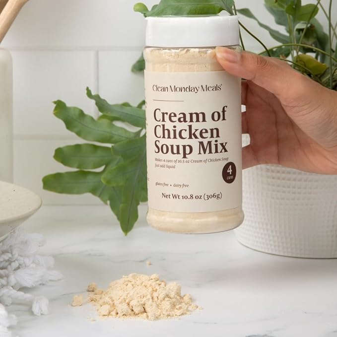 Clean Monday Meals Cream of Chicken &amp Mushroom Soup Mix Bundle | Gluten-Free Dairy-Free Non-GMO Allergen-Friendly | Rich Creamy Savory Soup Bases for Casseroles Sauces Gravies Comfort Meal