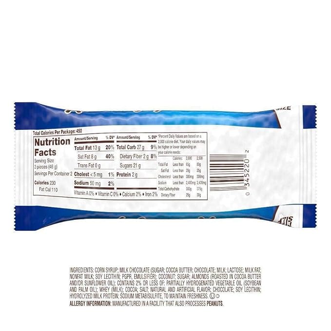 9 SHANI'S Joy Candy Bars Chocolate Coconut &amp Almond Treat Individually Wrapped King Size 3.22 oz Bar (18 Count) (King Size)