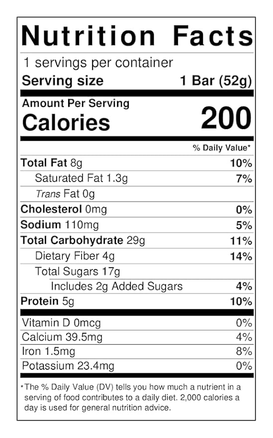 Bar U Eat Energy Bar Oatmeal Raisin 1.83 oz (Pack of 12)
