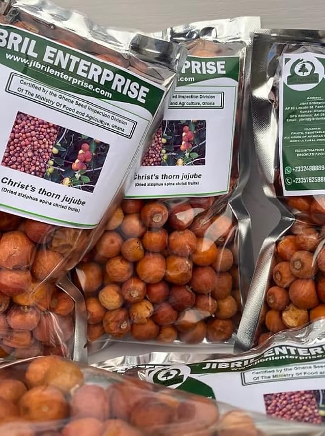 Christ's thorn jujube (Ziziphus spina-christi) quality dried fruits 100% natural and organic including phyto sanitary certificate (1000g)
