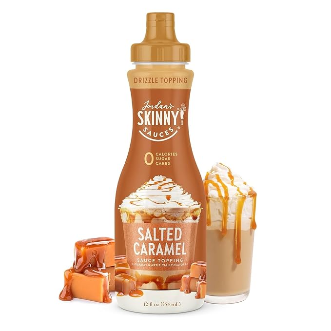 Salted Caramel Sauce from Jordan Skinny (Pack of 2) - Good for Coffee - Sugar Free Gluten-Free Keto Friendly - Zero Calories (Salted Caramel + Pump)