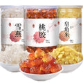 Pure Peach Gum Snow Swallow &amp Saponin Rice Kernel Combo No Impurities Natural Edible Nourishing Ingredients Ready for Stewing Dessert &amp Drinks (500g Peach Gum250gSnow Swallow150gSaponin