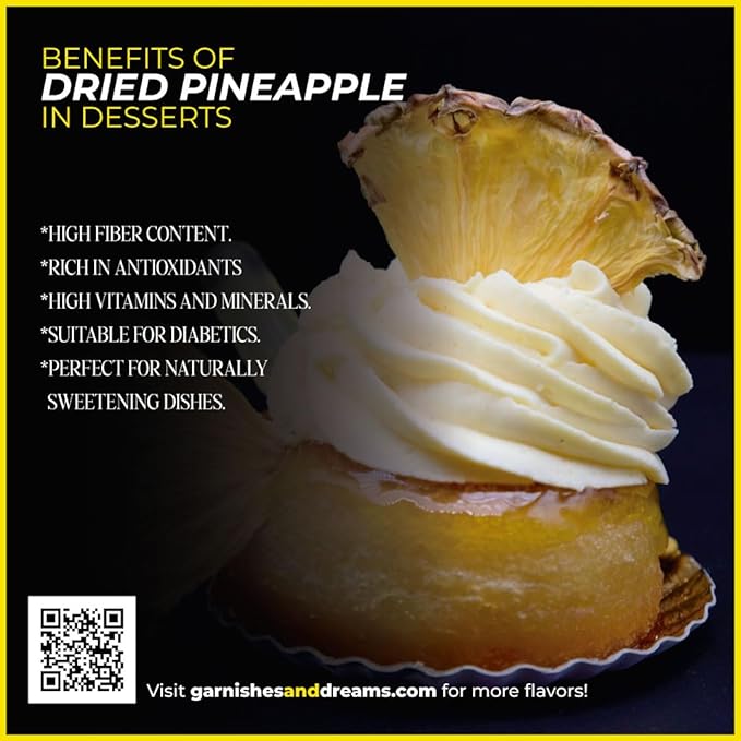 Garnishes &amp Dreams Dehydrated &amp Dried Pineapple Half Slices (7oz) – Natural Tropical Fruit Rings for Cocktails Mixology Desserts &amp Snacking No Sugar Added Edible Fruit Garnish
