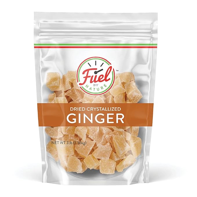 Fuel by Nature Dried &amp Crystallized Ginger Healthy Snack High Energy Treats for Snacking Bulk Dried Candied Ginger 3 lb