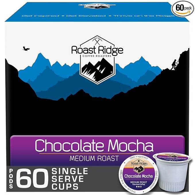 Roast Ridge Single Serve Coffee Pods for K-Cup Brewers Medium Roast Chocolate Mocha 60 Count