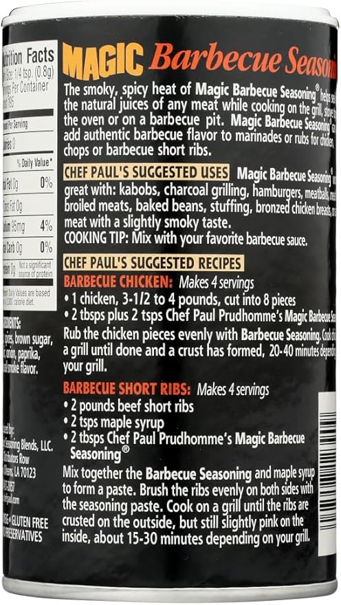 Chef Paul Barbeque Magic Seasoning 5.5000-ounces (Pack of6)