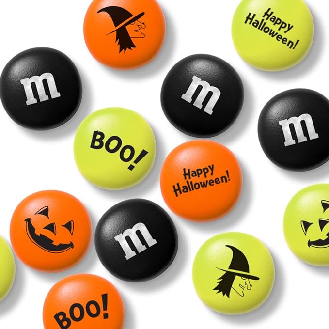 M&ampM’S Pre-Printed Halloween Candy - 2lbs of Bulk Candy in Resealable Pack for Halloween Party Trick or Treat Favor Halloween Dessert Decorations Tasty Snacks for DIY Party