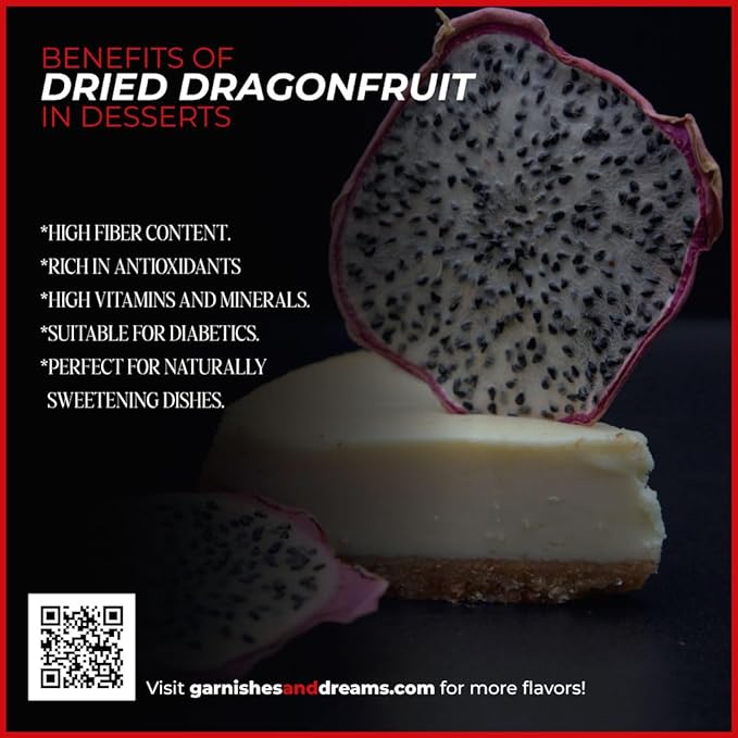 Garnishes &amp Dreams Dehydrated &amp Dried Red Dragon Fruit (5.5oz) – Natural Exotic Tropical Fruit Chips for Cocktails Mixology Baking &amp Healthy Snacking No Sugar Added Edible Dried Fruit