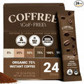 COFFREE Organic Instant Coffee Packets - 75% Half Caff Convenient Coffee Sticks Mold Free Low Acid Arabica Beans for On-the-Go Energy - Hot or Cold Smooth Taste Single Serve Travel Packets 24 Count