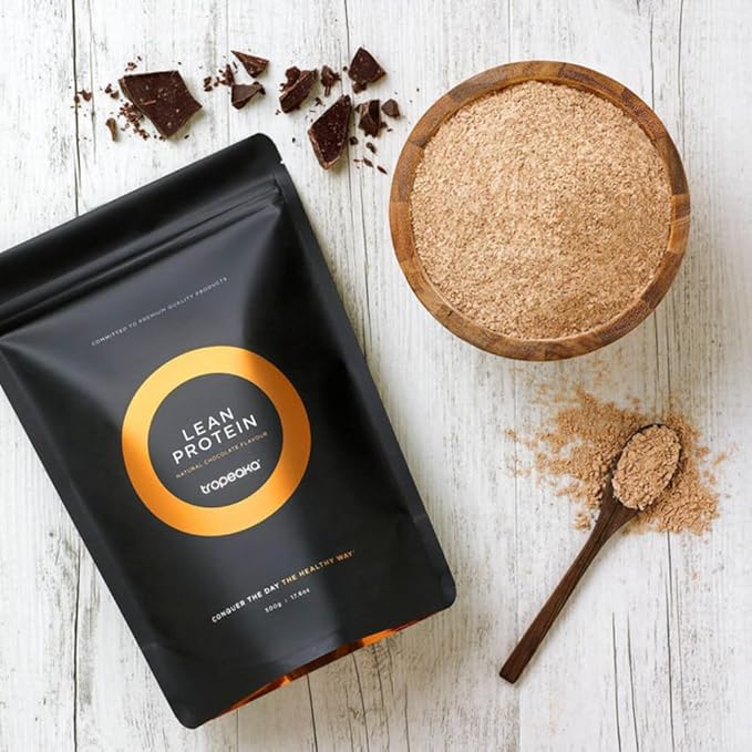 Tropeaka Plant Based Lean Protein Powder for Smoothies &amp Shakes - Chocolate - Vegan Protein for Men &amp Women Gluten Free Dairy Free Non-GMO 17.6oz (20 Servings)