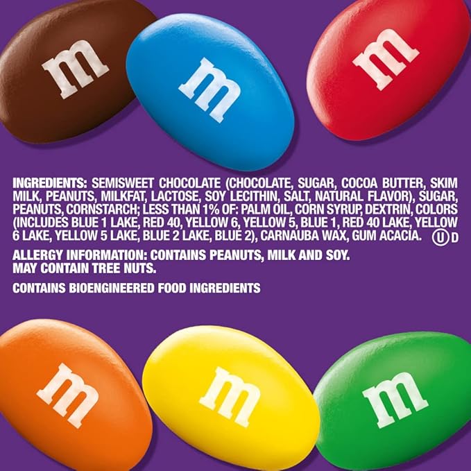 M&ampM'S Peanut Dark Chocolate Candy Bulk 9.4 oz Resealable Bag (Pack of 8) â€“ Dark Chocolate Candy Assortment for Parties Movie Snacks and Office Treats