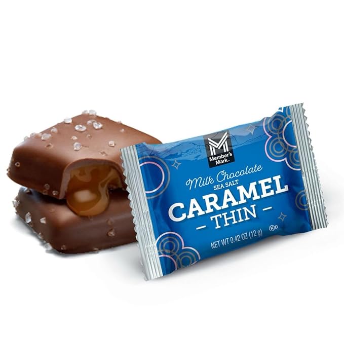 Member Marks Milk Chocolate Sea Salt Caramel Thins 50 ct. parc-1