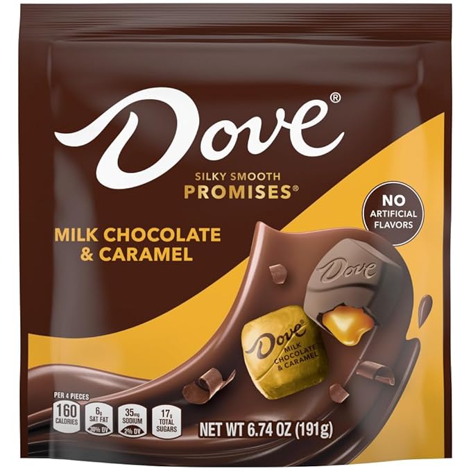 DOVE PROMISES Milk Chocolate Caramel Easter Candy Easter Basket Stuffers 6.74 oz Bag