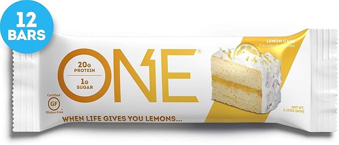 ONE Protein Bars Cinnamon Roll Gluten Free Protein Bars with 20g Protein and Only 1g Sugar &amp Protein Bars Lemon Cake Gluten Free Protein Bars with 20g Protein and only 1g Sugar