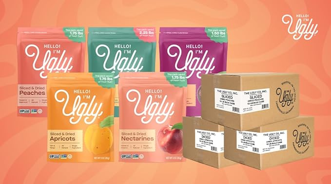 Hello! I’m Ugly Dried Cherries Unsweetened Fruit Snacks No Sugar Added Healthy Sweet Snacks Upcycled California Produce 4 oz Pack of 3
