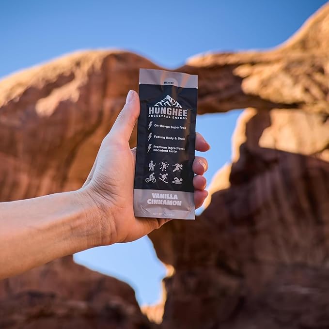 Ancestral Energy Vanilla Cinnamon Pack | Organic Grass-Fed Ghee &amp Raw Honey Blend | Animal-Based Energy Boost for Athletes | Hiking Cycling Running Backpacking | Healthy Snack (Pack of 6)