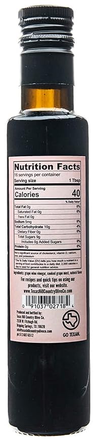 Wild Cherry Balsamic Vinegar - Gourmet Barrel Aged Infused Balsamic Vinegar - Great for Dressing Dipping Glazing - No Artificial Flavors or Added Sugar - Made in Texas (8.5 oz 2 Pack)