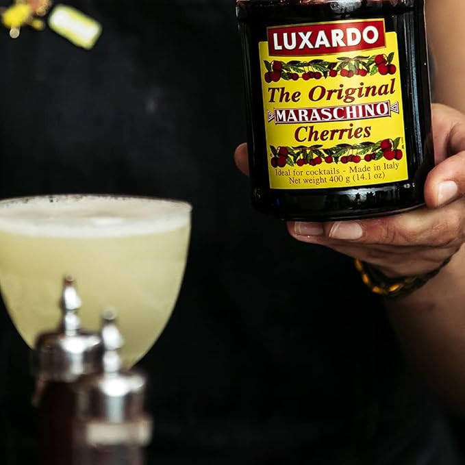 Luxardo Gourmet Cocktail Maraschino Cherries | for Old Fashioned Manhattan and Desserts 400G Jar. [Pack of 2]