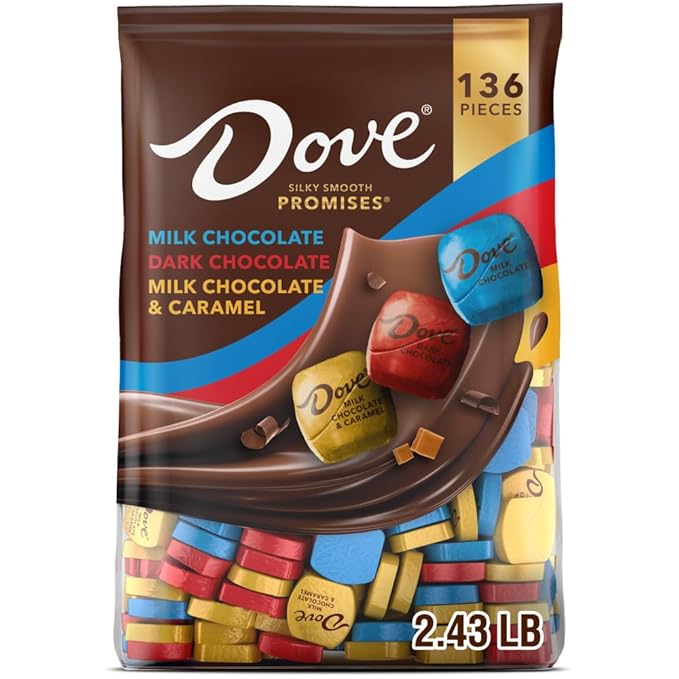 DOVE PROMISES Milk Chocolate Dark Chocolate &amp Caramel Chocolate Mothers Day Candy Variety Bag 38.9oz