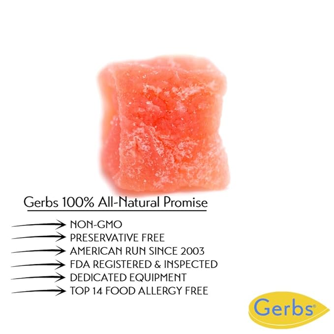 Gerbs Lightly Sweetened Dried Papaya Cubes 2 lbs. | Unsulfured No Artificial Additives Resealable Bag | Naturally Sweet &amp Chewy | Top 14 Allergen-Free