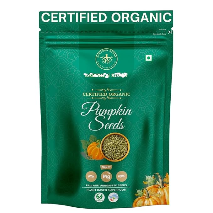 Organic Pumpkin Seeds 250 g | Lab Tested for 250+ Pesticides | Certified Organic (NPOP) &amp Traceable with Transaction Certificate | Rich in Protein Fibre &amp Essential Nutrients