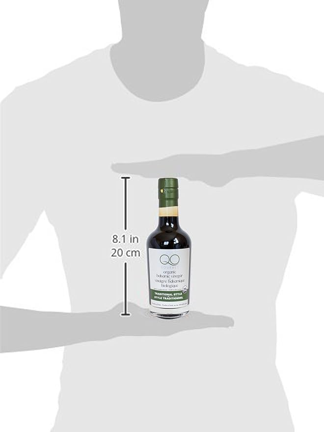 QO Organic Thick Aged Balsamic Vinegar of Modena | 4% Acidity | Gourmet Traditional Style | Dense Premium Italian Vinegar | Aceto Balsamico di Modena | Crafted and Bottled in Modena Italy | 8.5 fl.oz